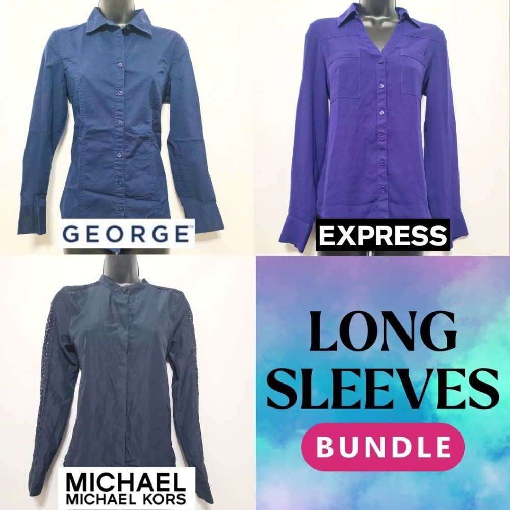 [BUNDLE] 3 Pieces - Long Sleeve Blouse [XS-S]